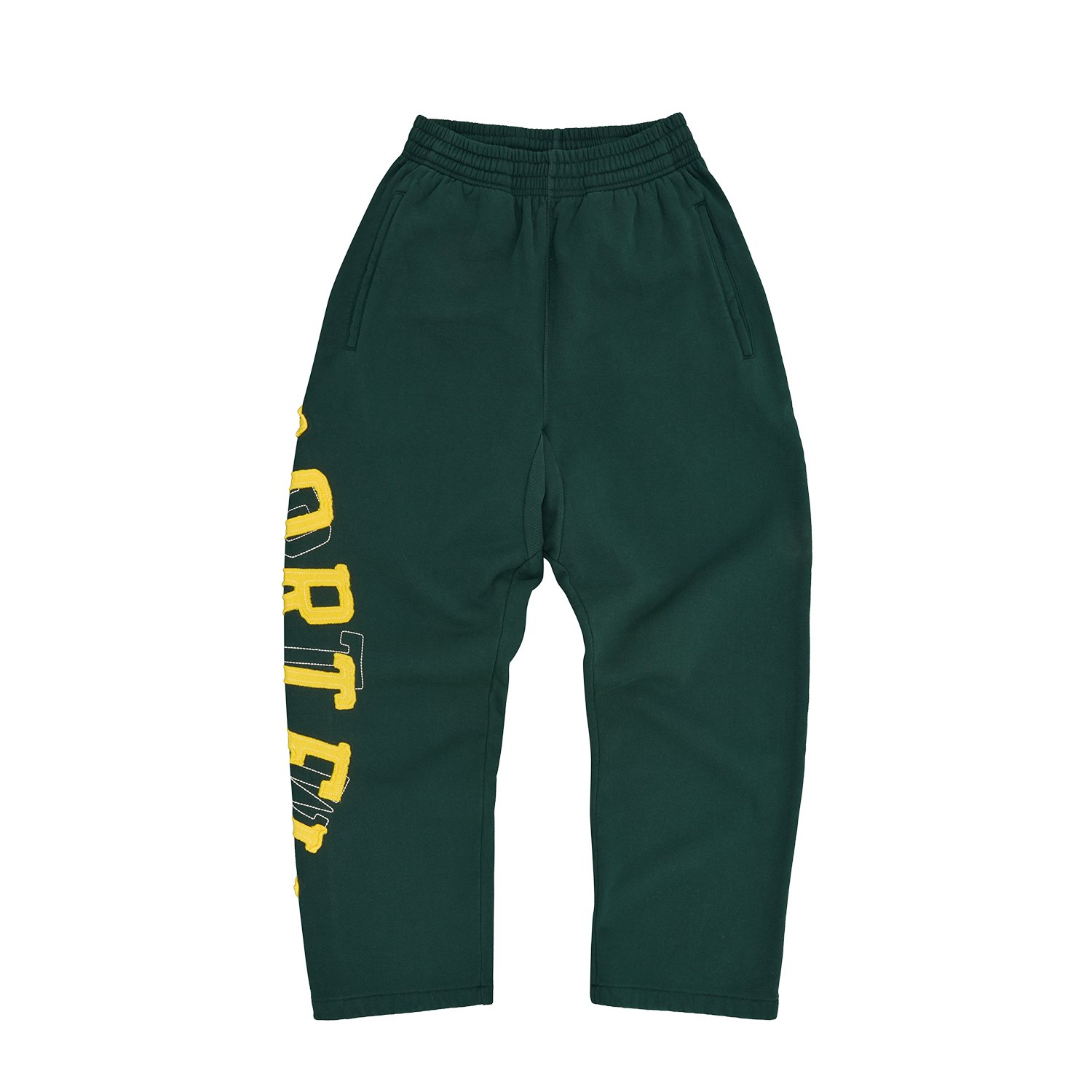 LUNDUN STITCH OPEN HEM SWEATPANT [FOREST / YELLOW]