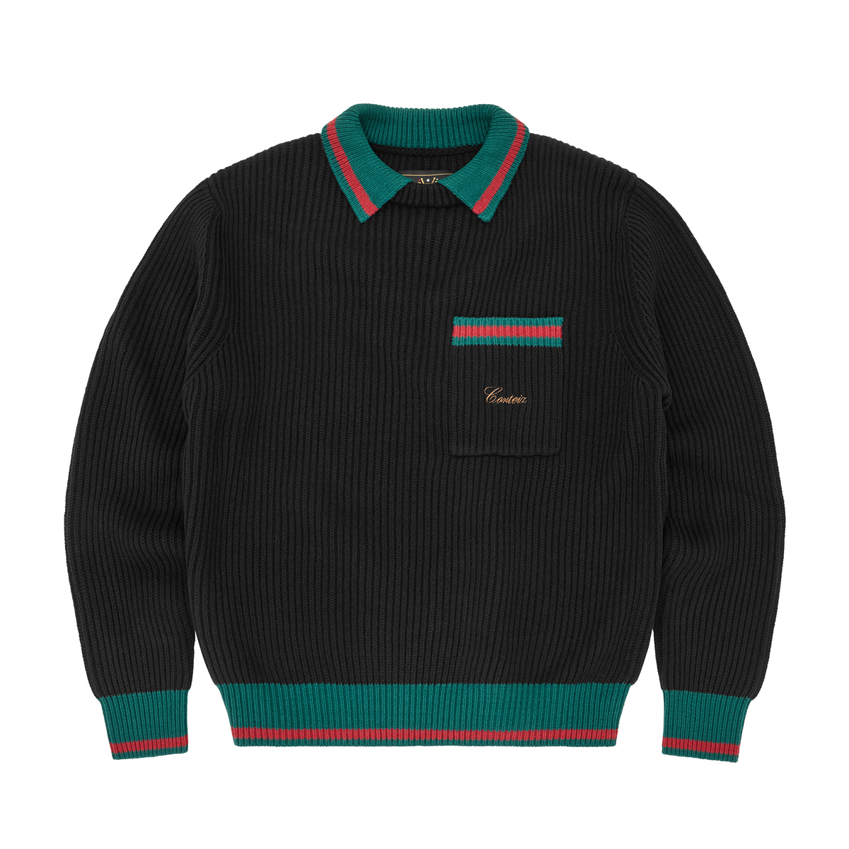GIANNI KNIT POLO SWEATER [BLACK]