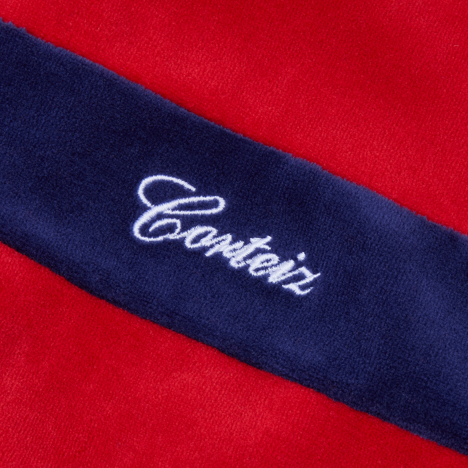 PISTA VELOUR TRACK JACKET [NAVY/RED]