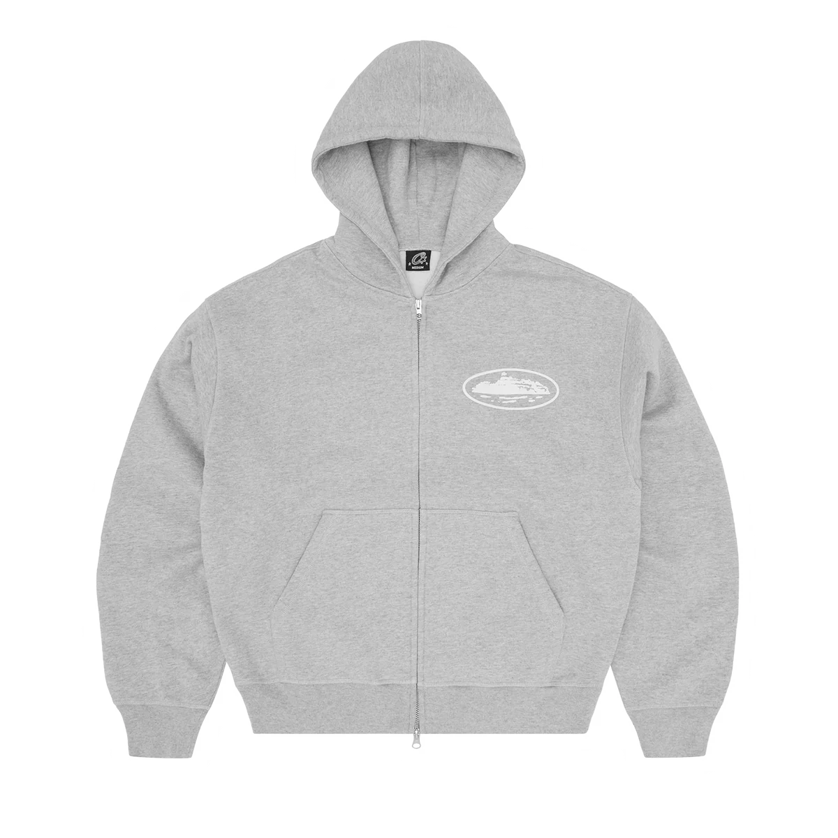 ISLAND PUFF PRINT ZIP HOODIE [HEATHER GREY]